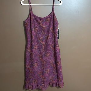 Super cute purple floral sheer slip dress